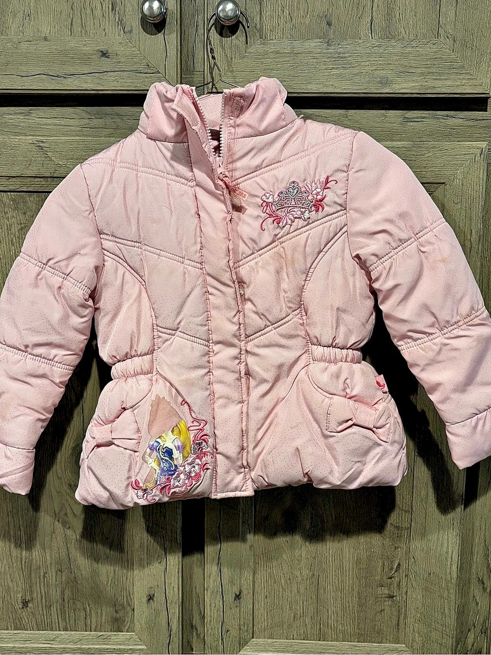 Disney Princess Puffer Jacket in Pink Girls XS (4/5)